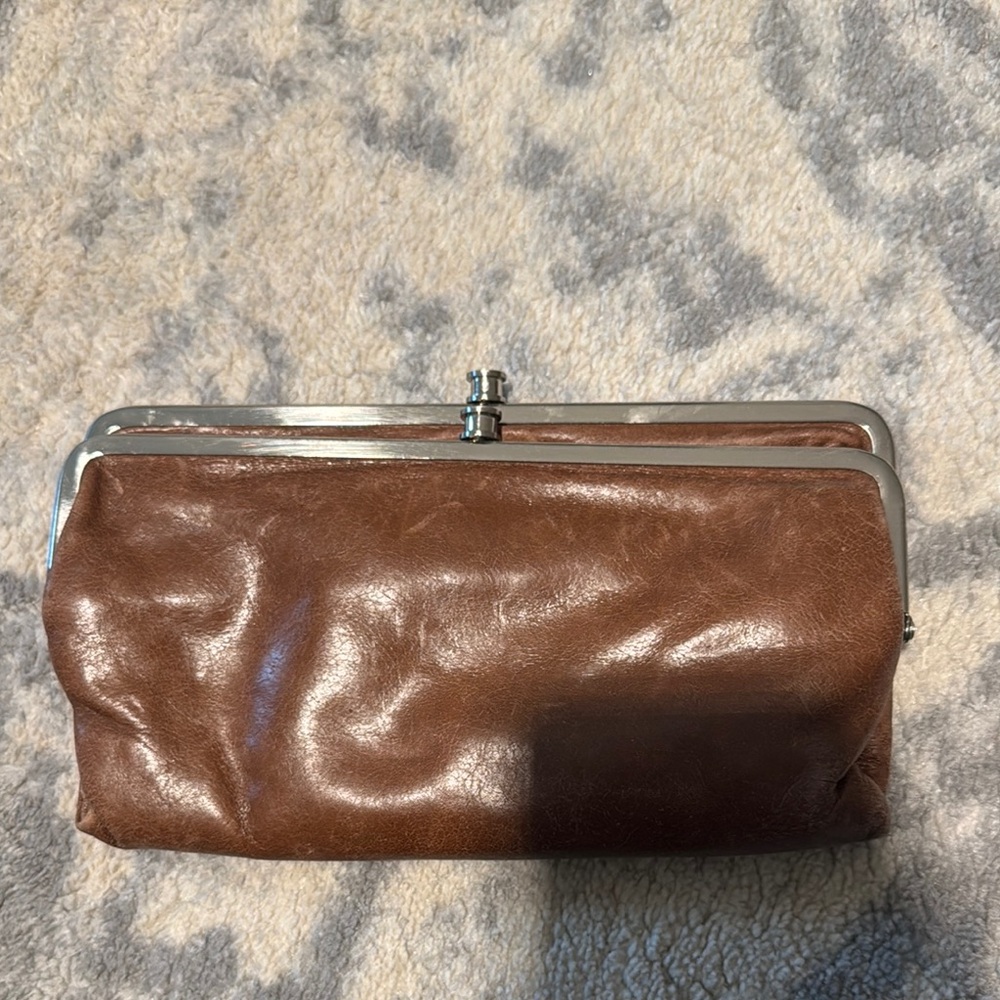 Brown Leather hobo Clutch
